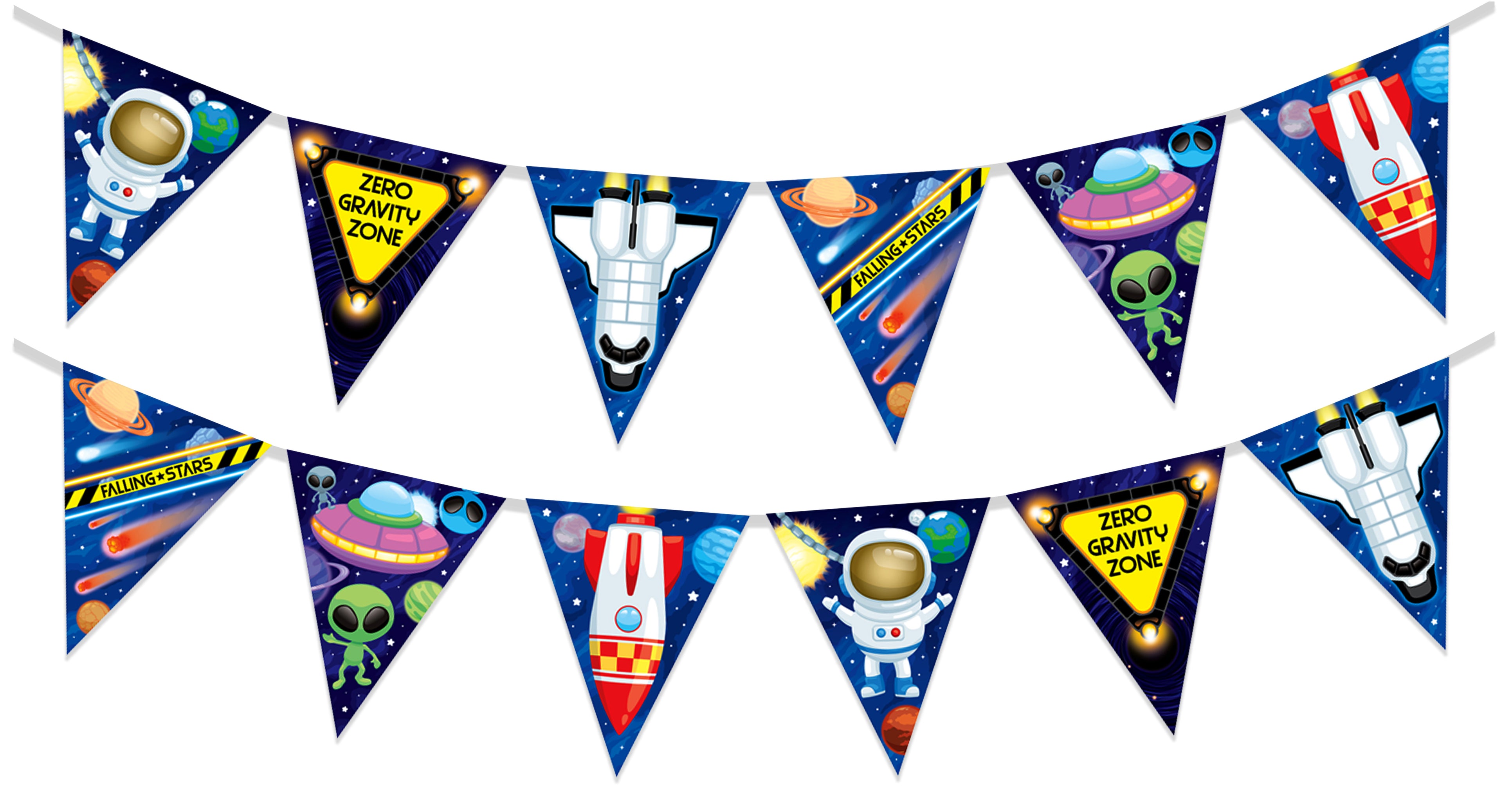 Outer Space Birthday Banner Pennant - Outer Space Party Supplies