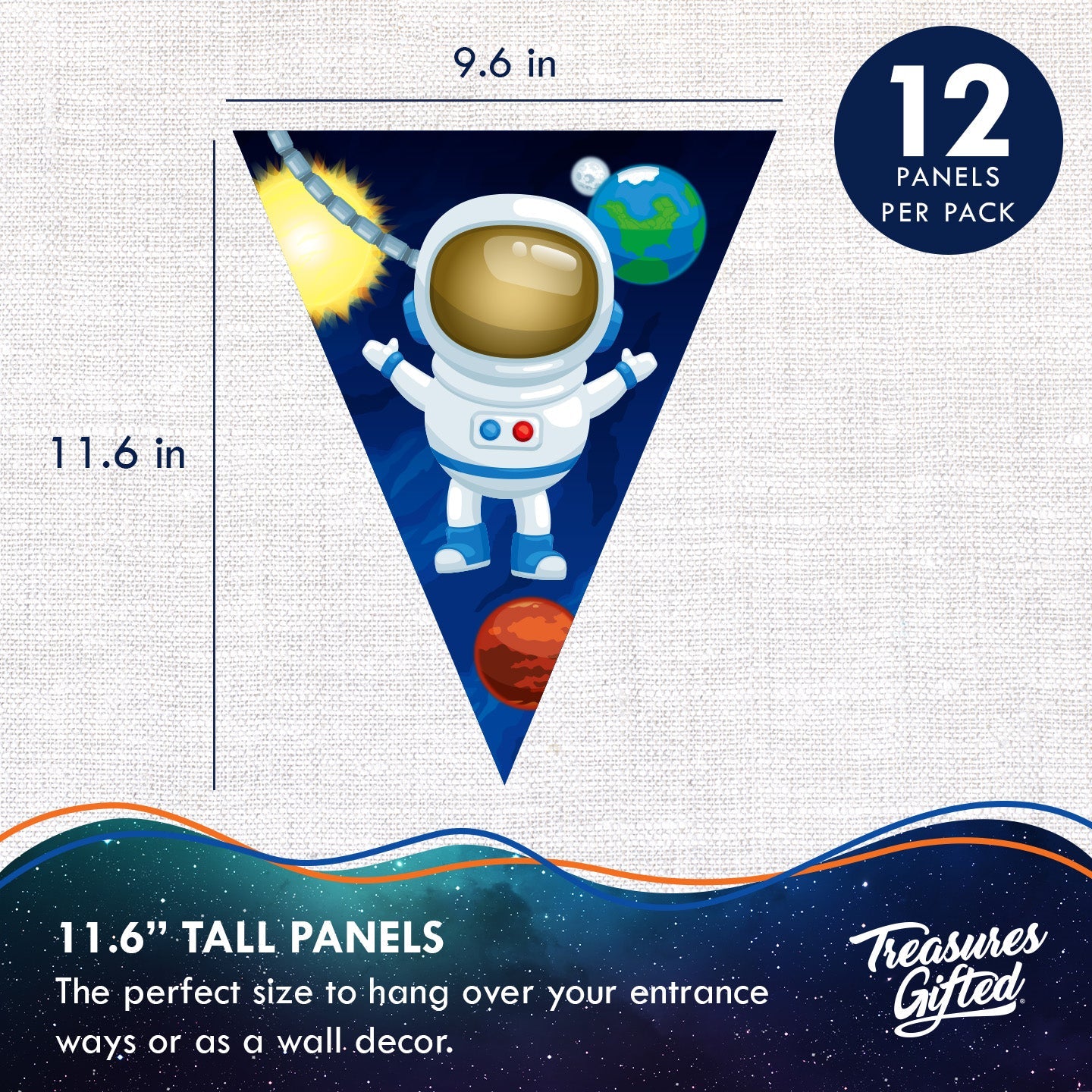 Outer Space Birthday Banner Pennant - Outer Space Party Supplies