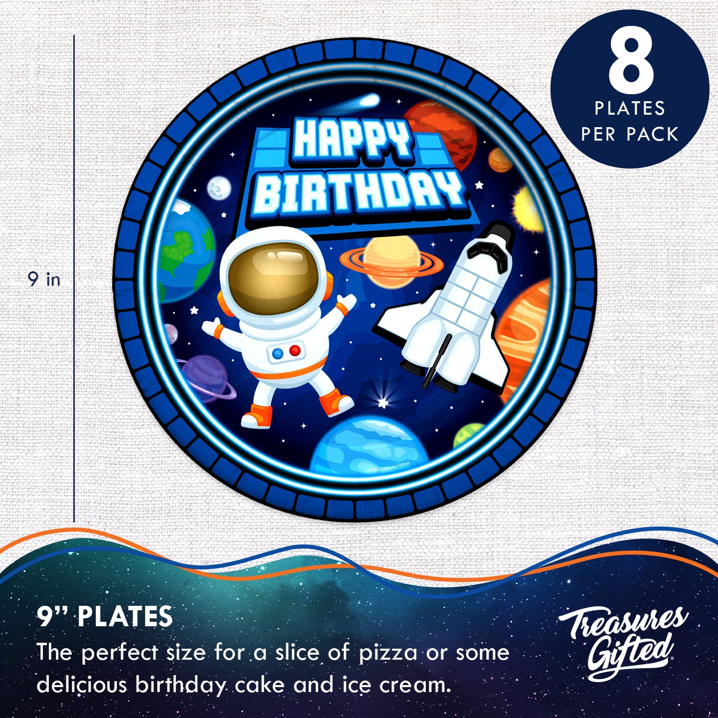 Outer Space Plates 9in - Outer Space Party Supplies