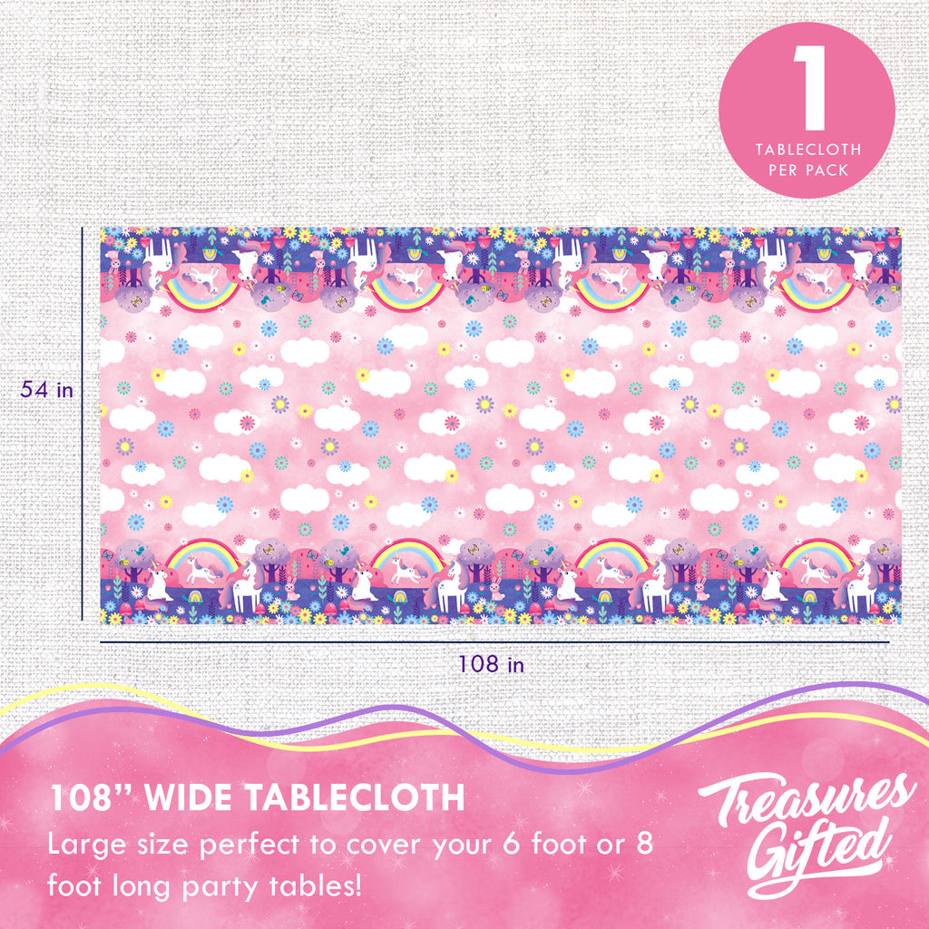 Unicorn Tablecloth - Rainbow Unicorn Party Supplies