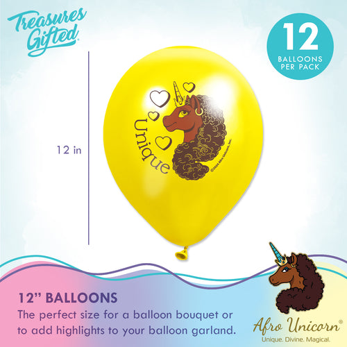 Afro Unicorn Balloons - Afro Unicorn Party Decorations