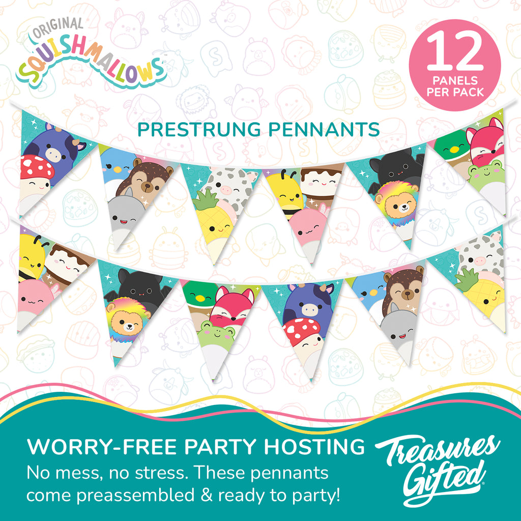 Squishmallows Birthday Banner Pennant - Squishmallows Party Decorations
