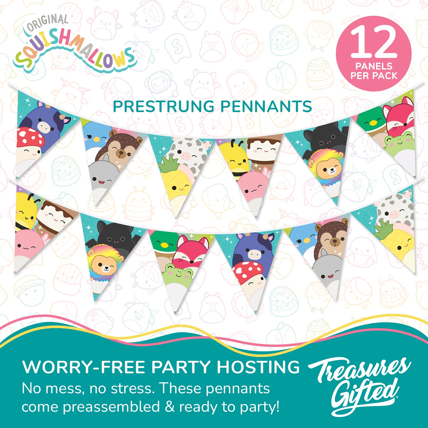 Squishmallows Birthday Banner Pennant - Squishmallows Party Decorations