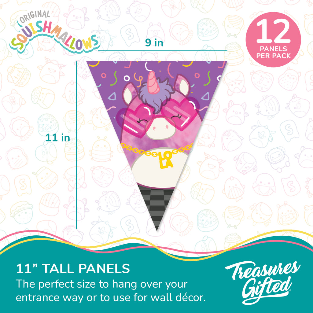 Club Squishmallows Birthday Banner Pennant - Club Squishmallows Party Decorations