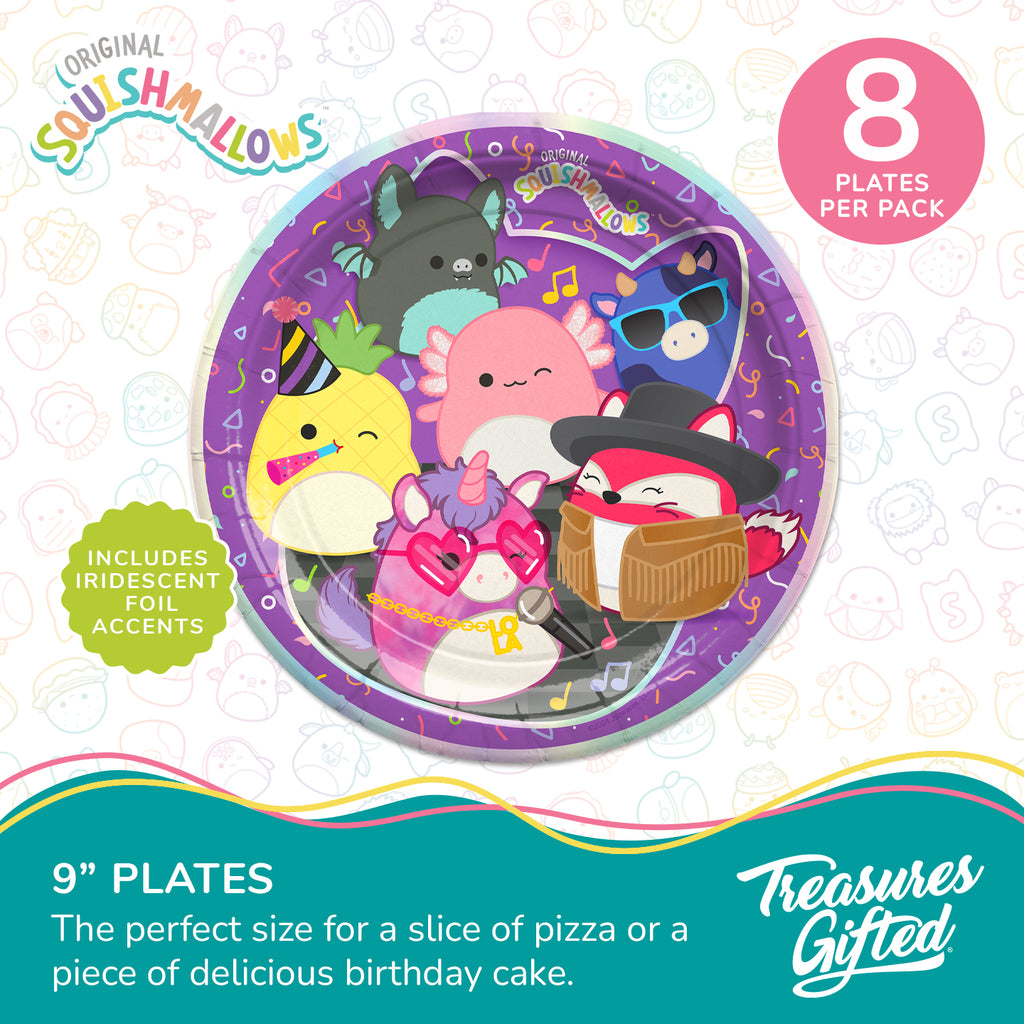 Club Squishmallows Plates 9in - Club Squishmallows Party Decorations