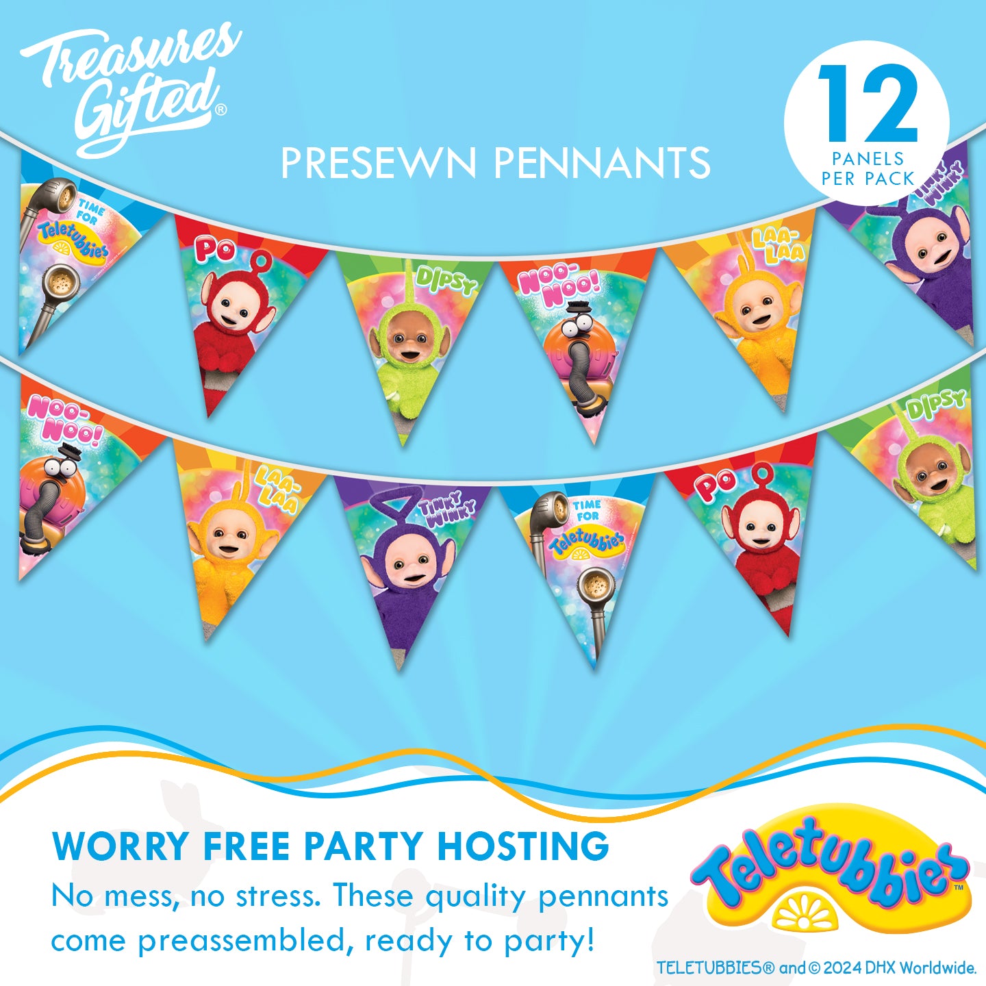 Teletubbies Birthday Banner Pennant - Teletubbies Party Decorations