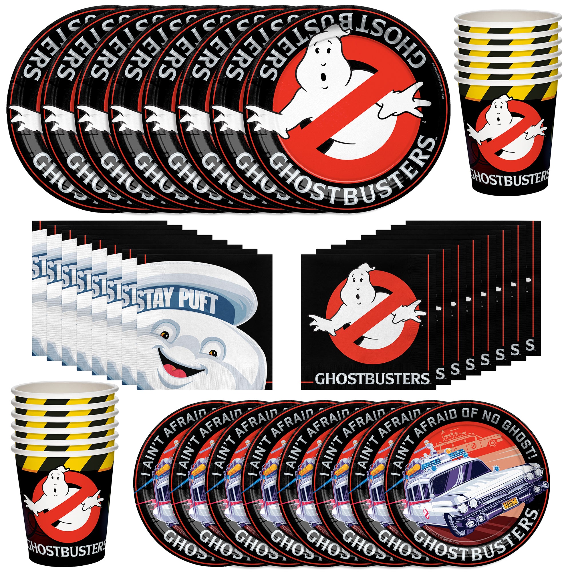 Ghostbusters Party Supplies Tableware Classic Set for 24 Guests