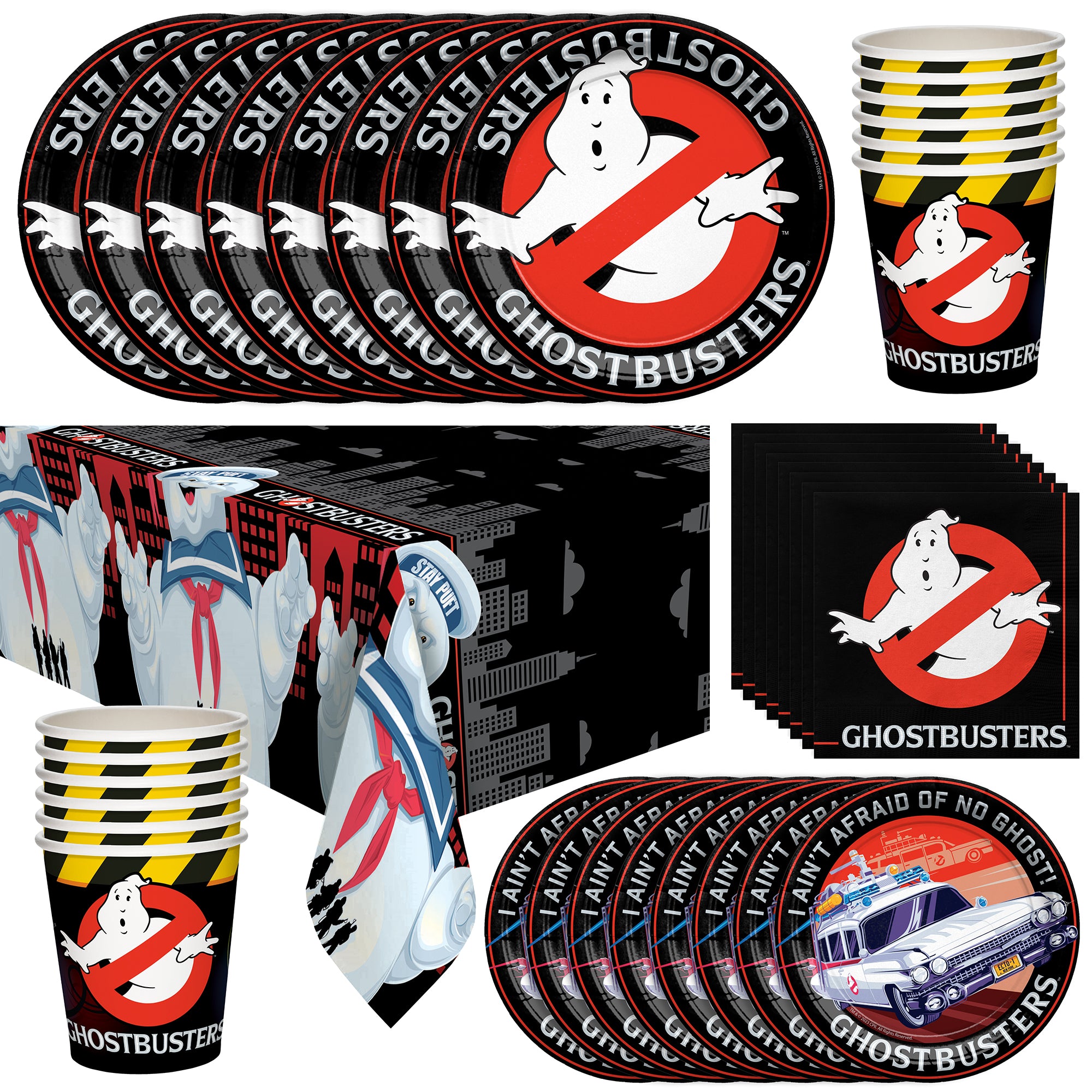Ghostbusters Party Supplies Tableware Deluxe Set for 16 Guests