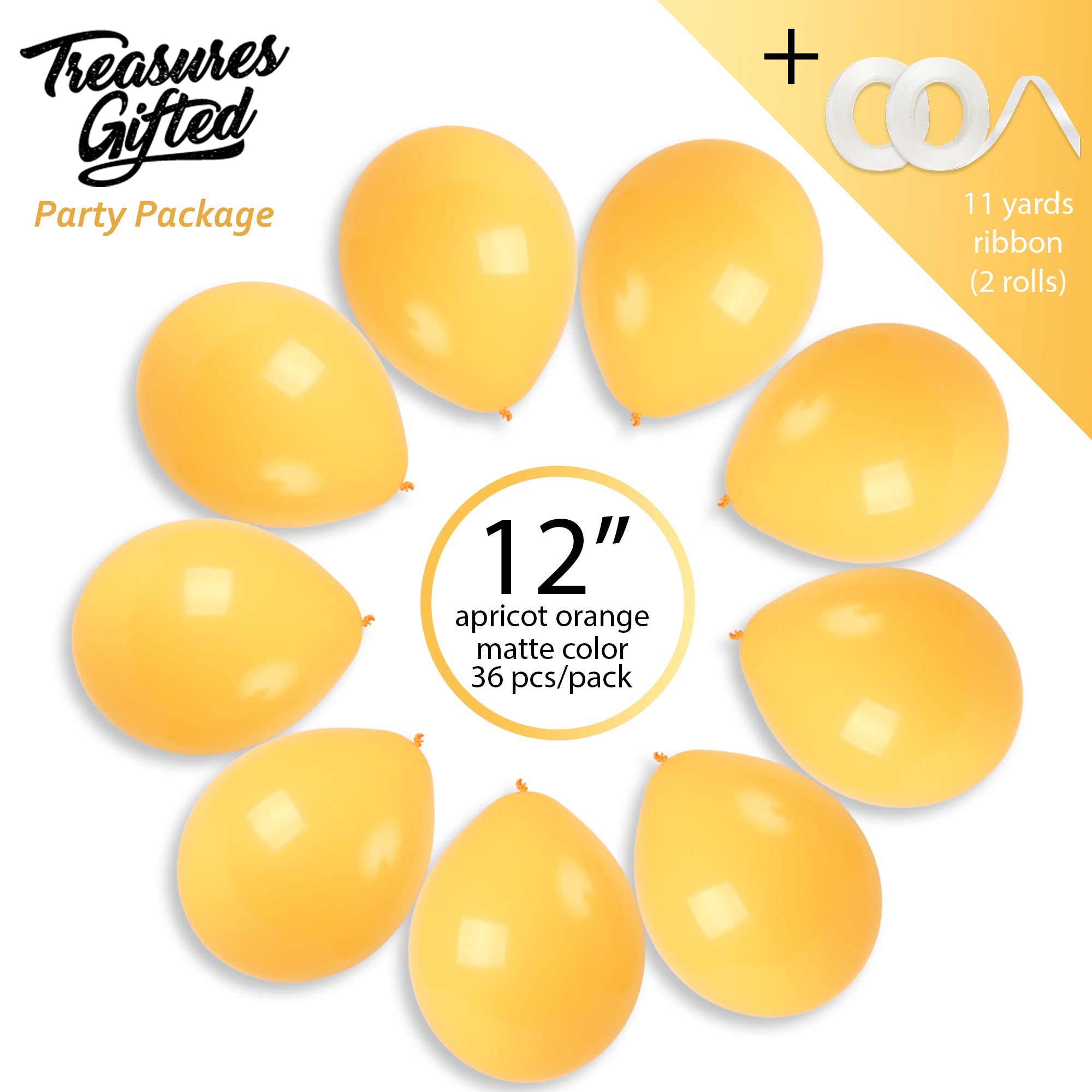 Dark Yellow Balloons - 12 Inch Latex Balloons