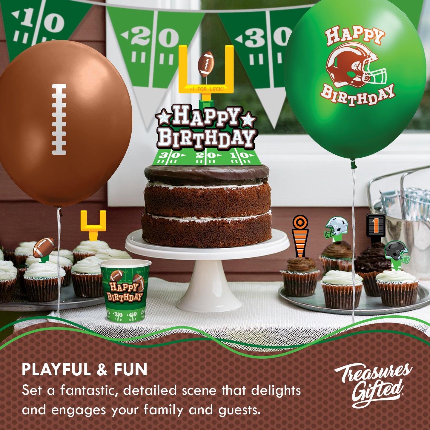 Football Birthday Party Supplies - Pennant Banner