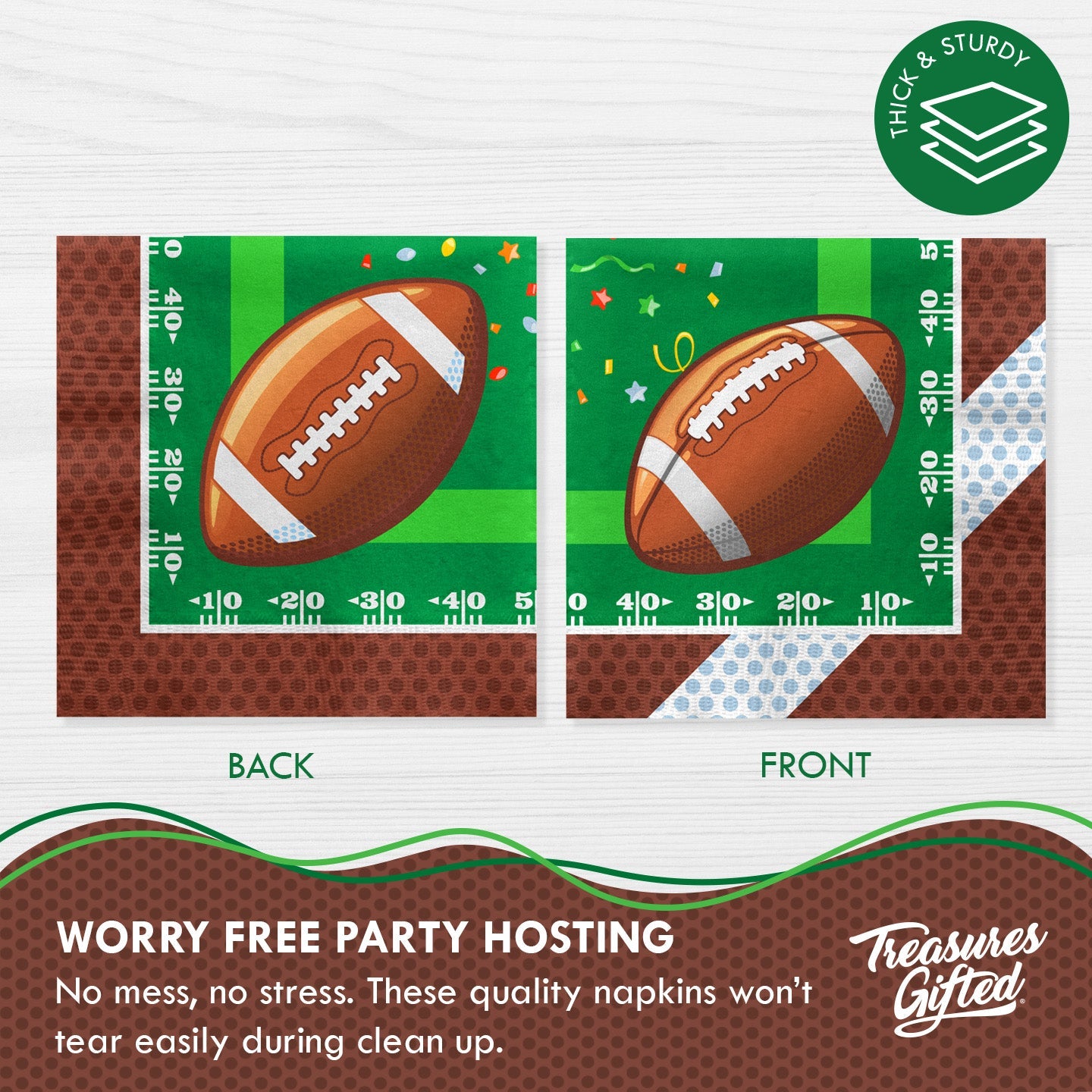 Football Birthday Party Supplies - Napkins
