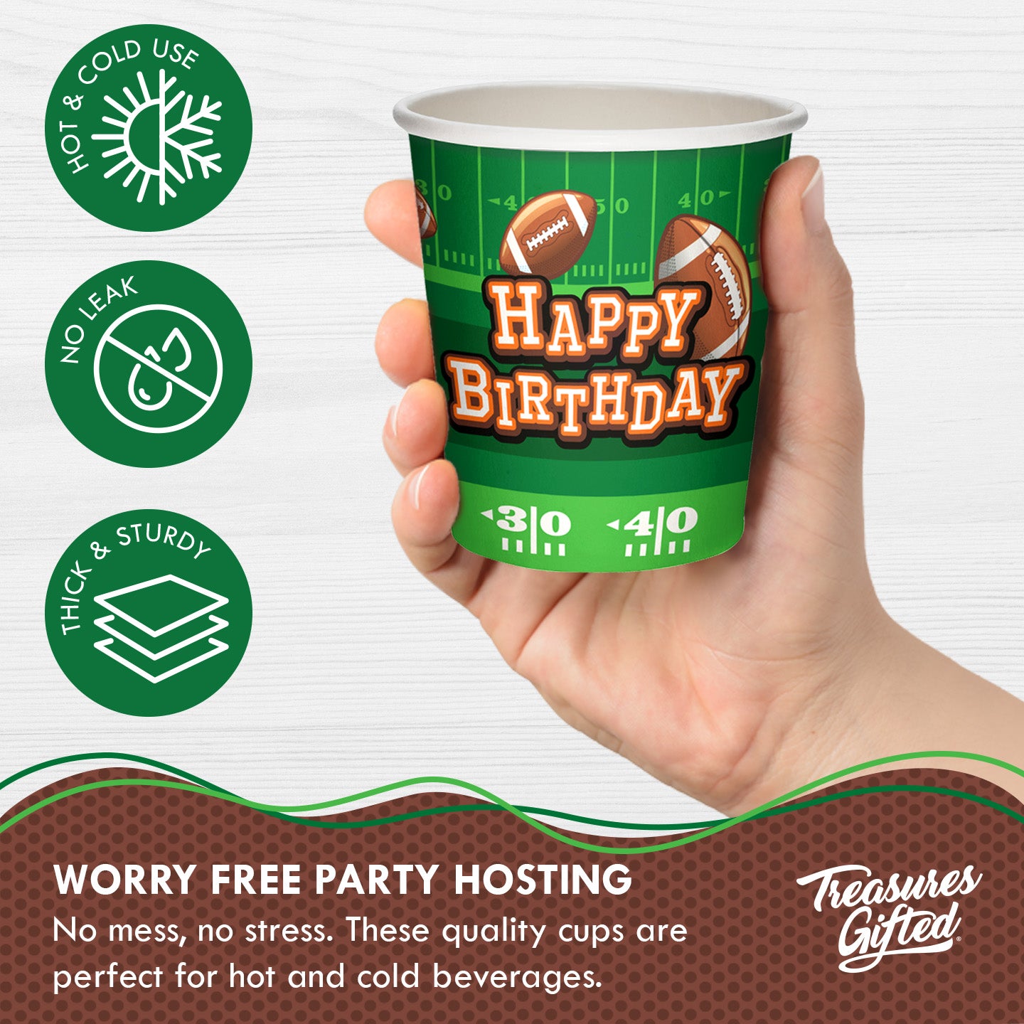 Football Birthday Party Supplies - Cups