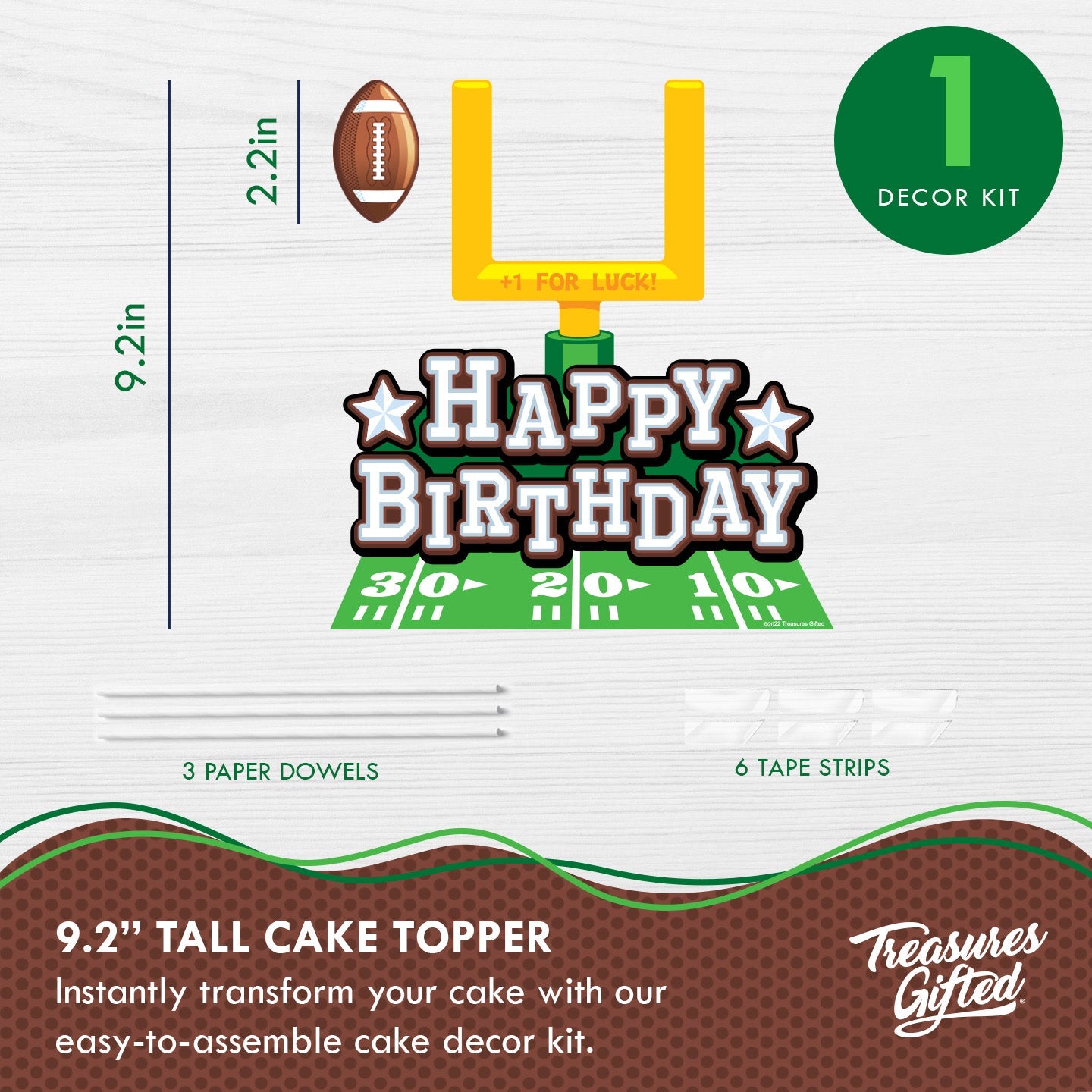Football Birthday Party Supplies - Cake Topper