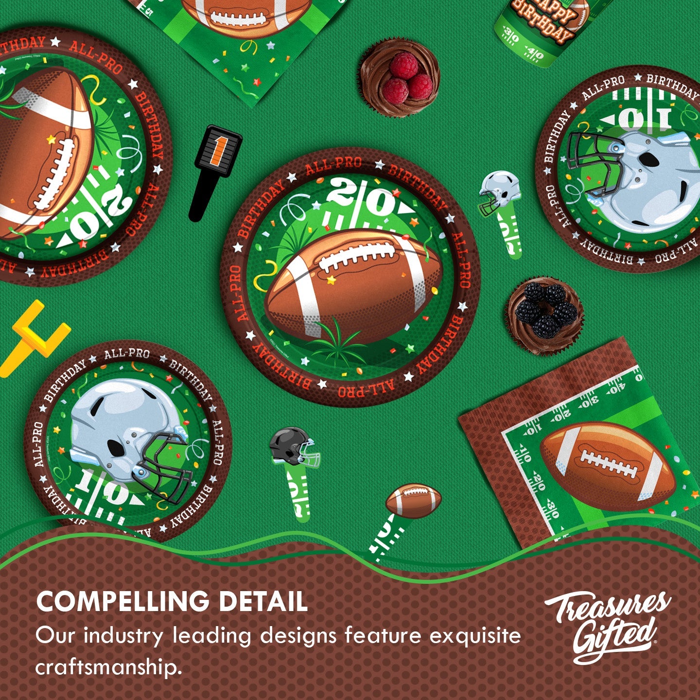 Football Birthday Party Supplies - Cake Topper