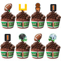 Football Birthday Party Supplies - Cupcake Toppers and Wrappers