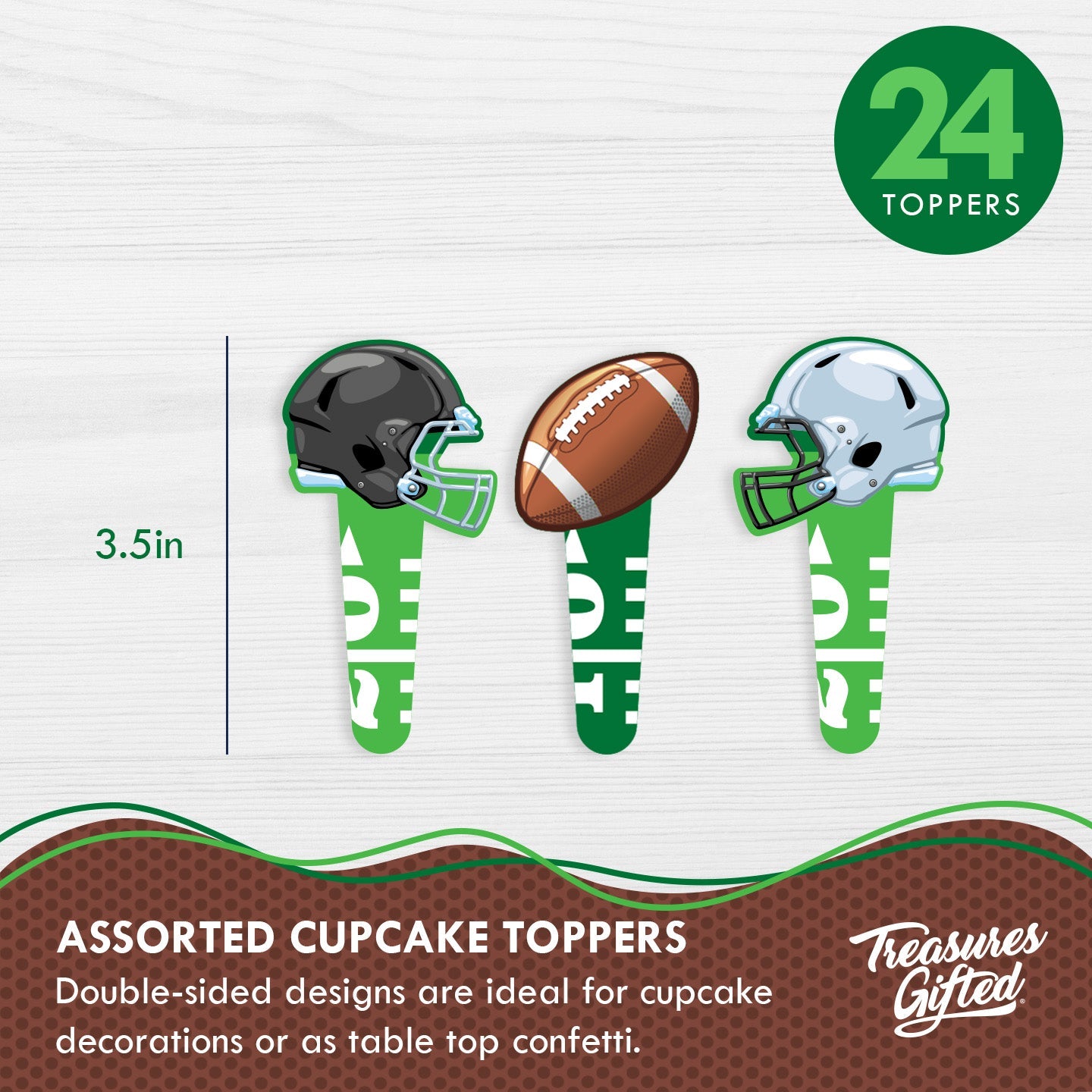 Football Birthday Party Supplies - Cupcake Toppers and Wrappers
