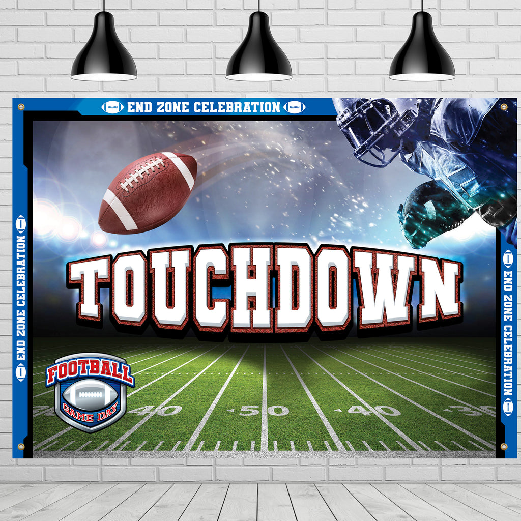 Football Birthday Backdrop - Football Party Supplies