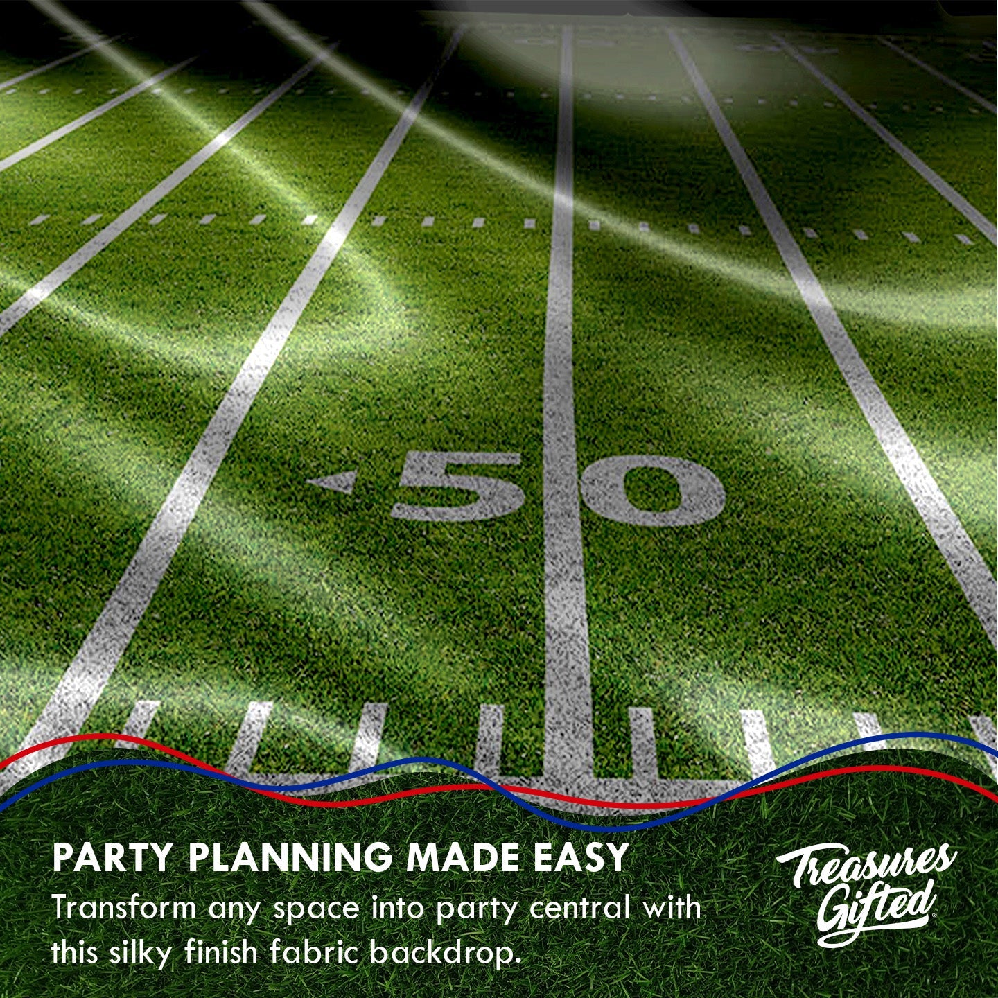 Football Birthday Backdrop - Football Party Supplies