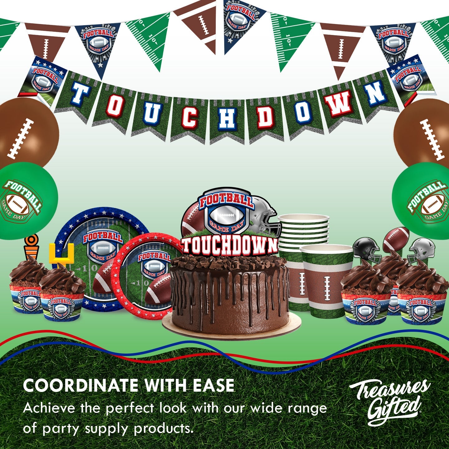 Football Balloons - Football Birthday Party Supplies