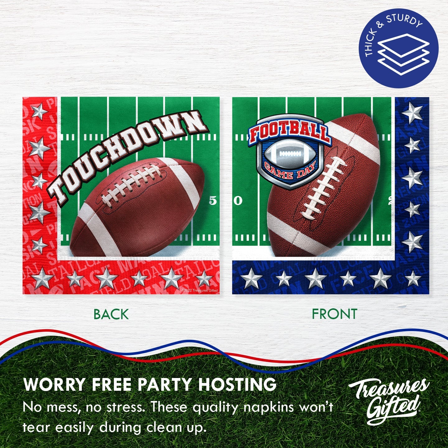 Football Napkins - Football Birthday Party Supplies
