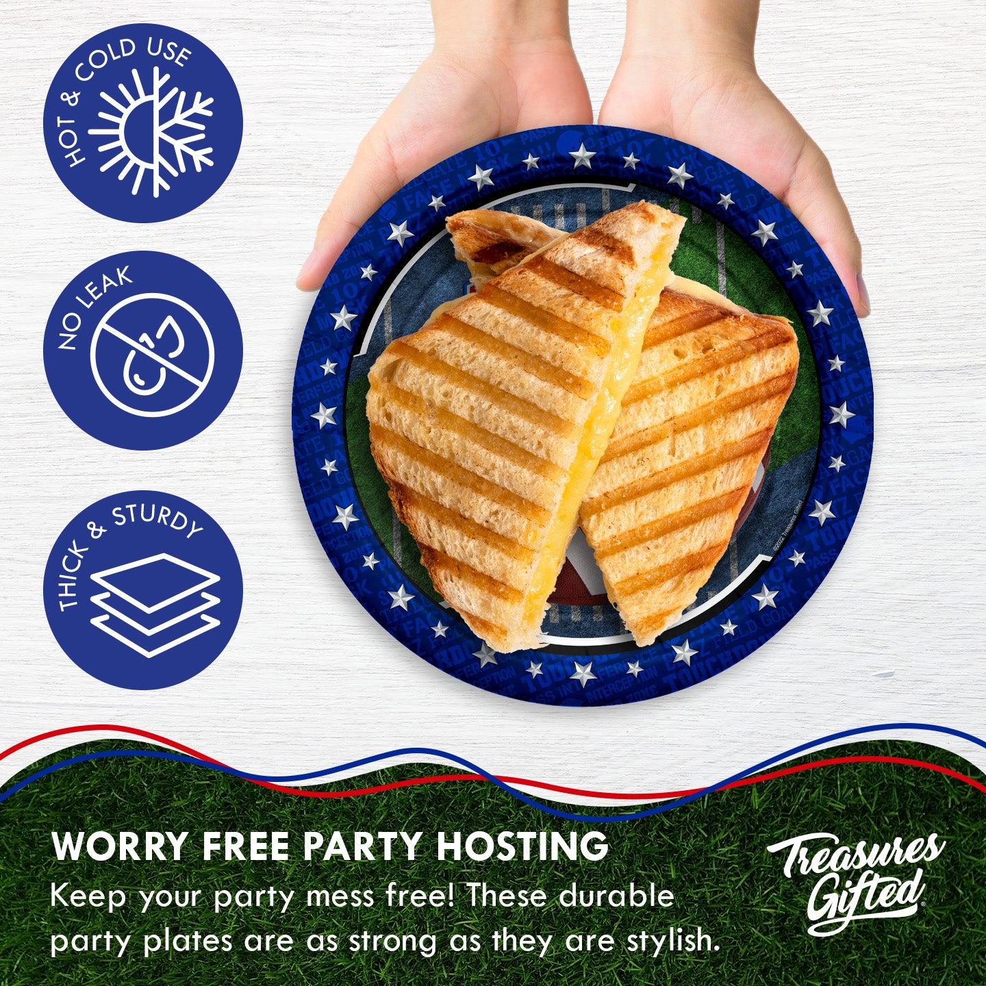 Football Plates 9in - Football Birthday Party Supplies