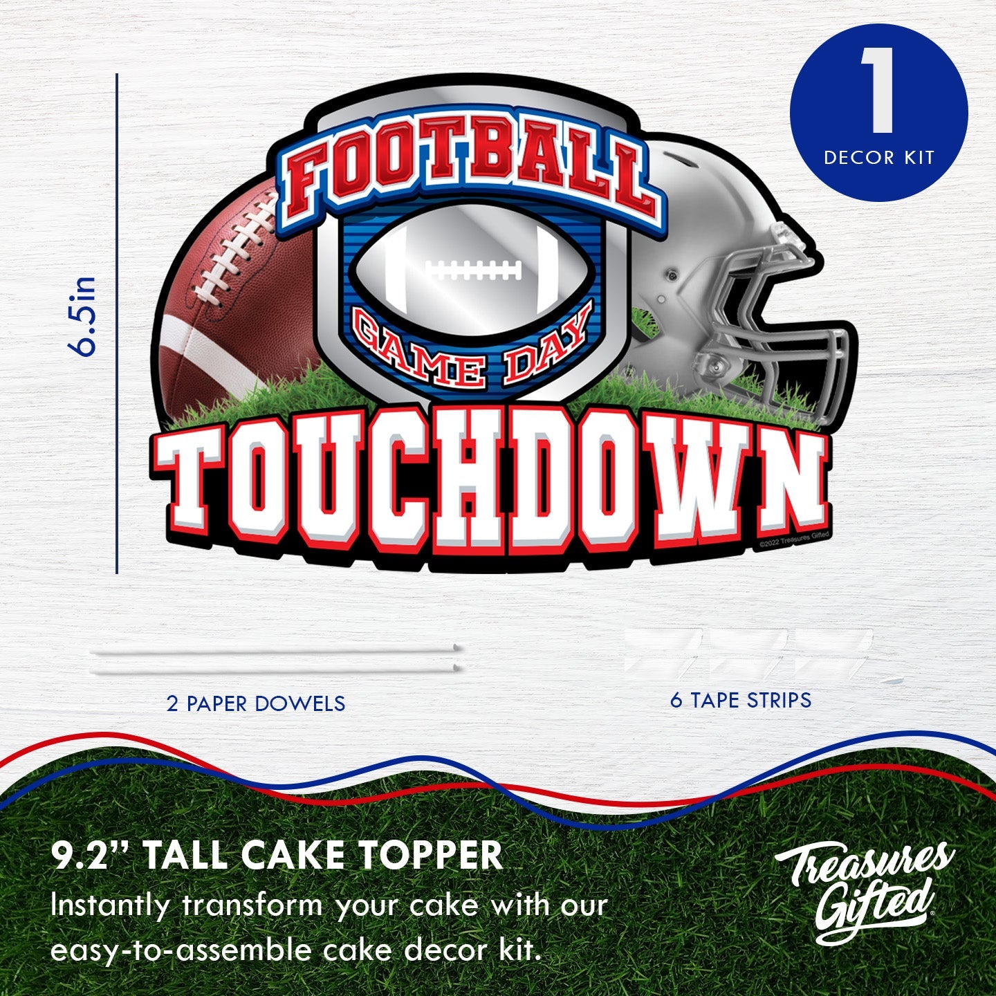 Football Cake Topper - Football Birthday Party Supplies