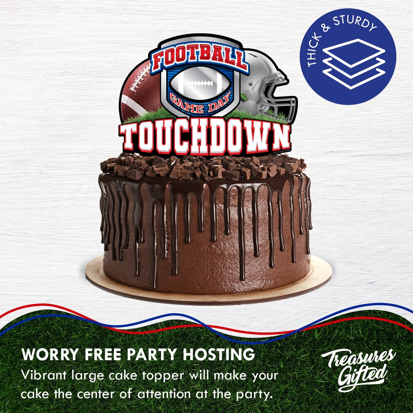 Football Cake Topper - Football Birthday Party Supplies