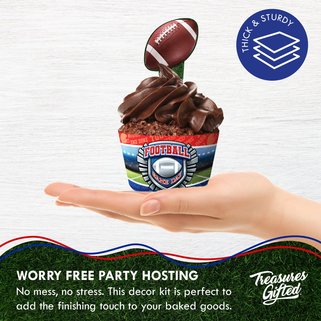 Football Cupcake Toppers & Football Cupcake Wrappers