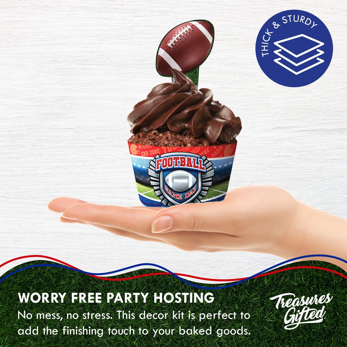 Football Cupcake Toppers & Football Cupcake Wrappers