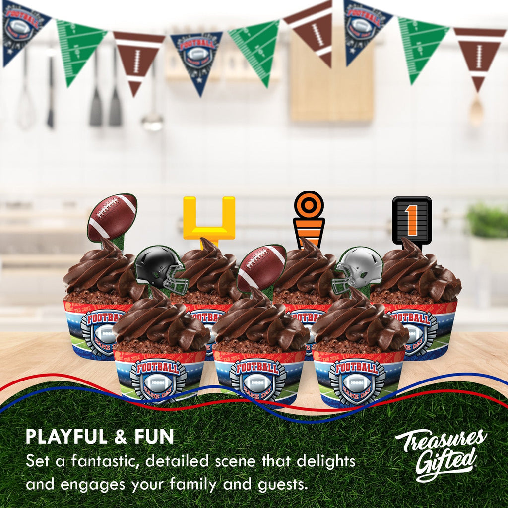 Football Cupcake Toppers & Football Cupcake Wrappers