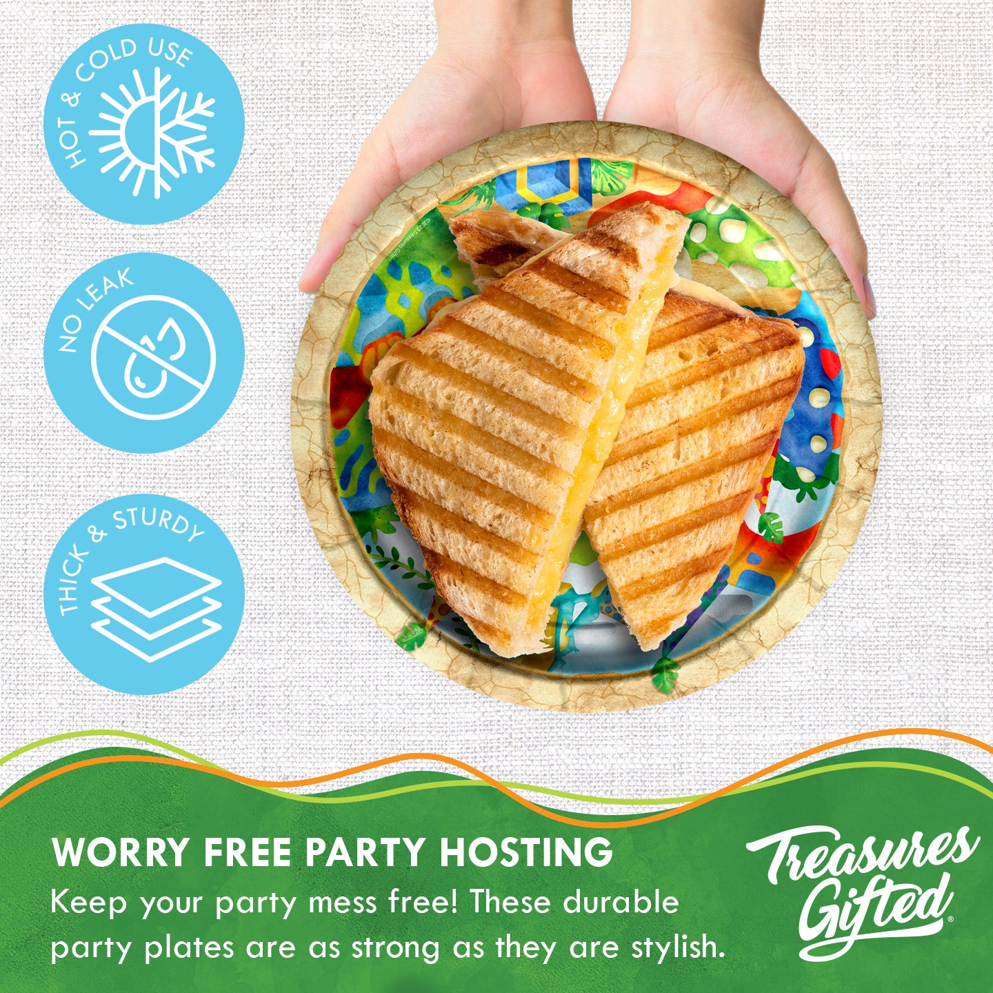 Dinosaur Plates 9in - Dinosaur Party Supplies