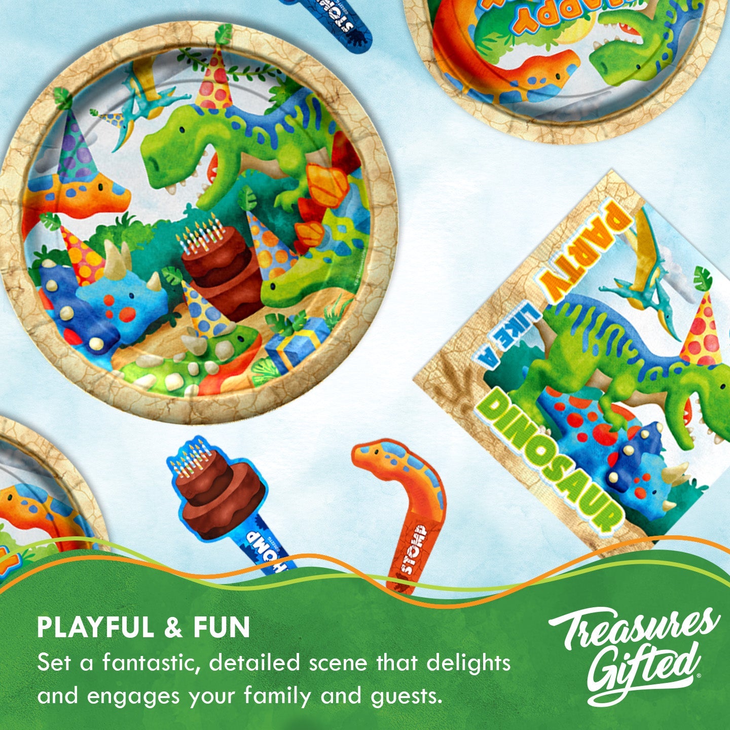 Dinosaur Plates 9in - Dinosaur Party Supplies