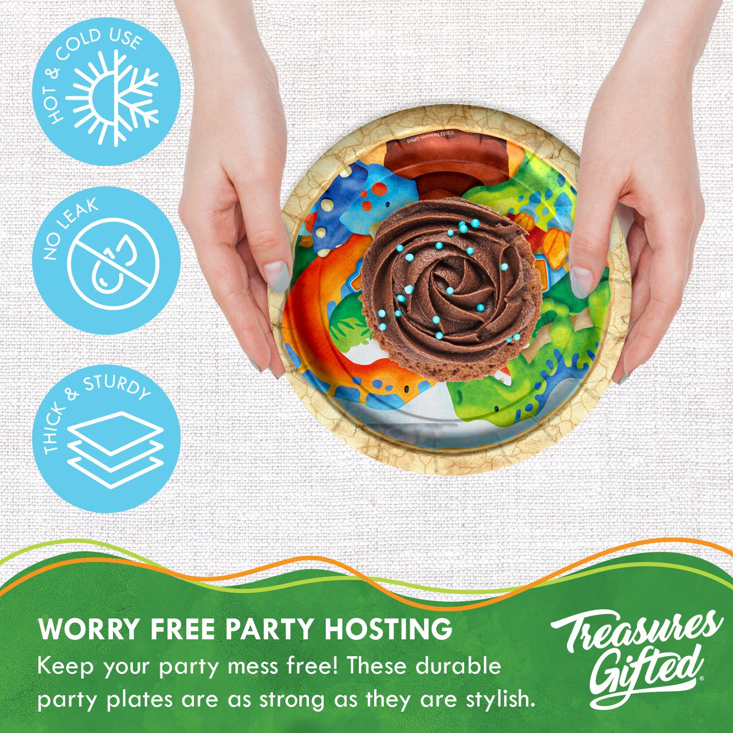 Dinosaur Plates 7in - Dinosaur Party Supplies