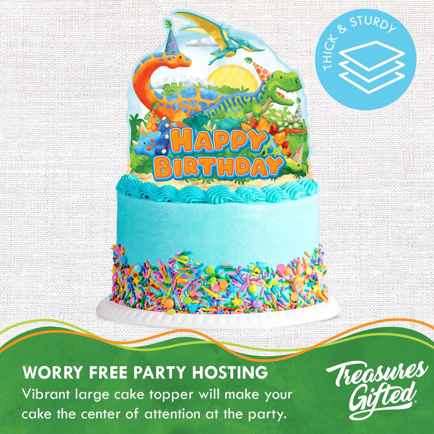 Dinosaur Cake Topper - Dinosaur Party Supplies