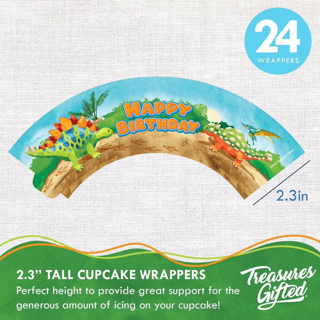 Dinosaur Cupcake Toppers & Dinosaur Cupcake Wrappers