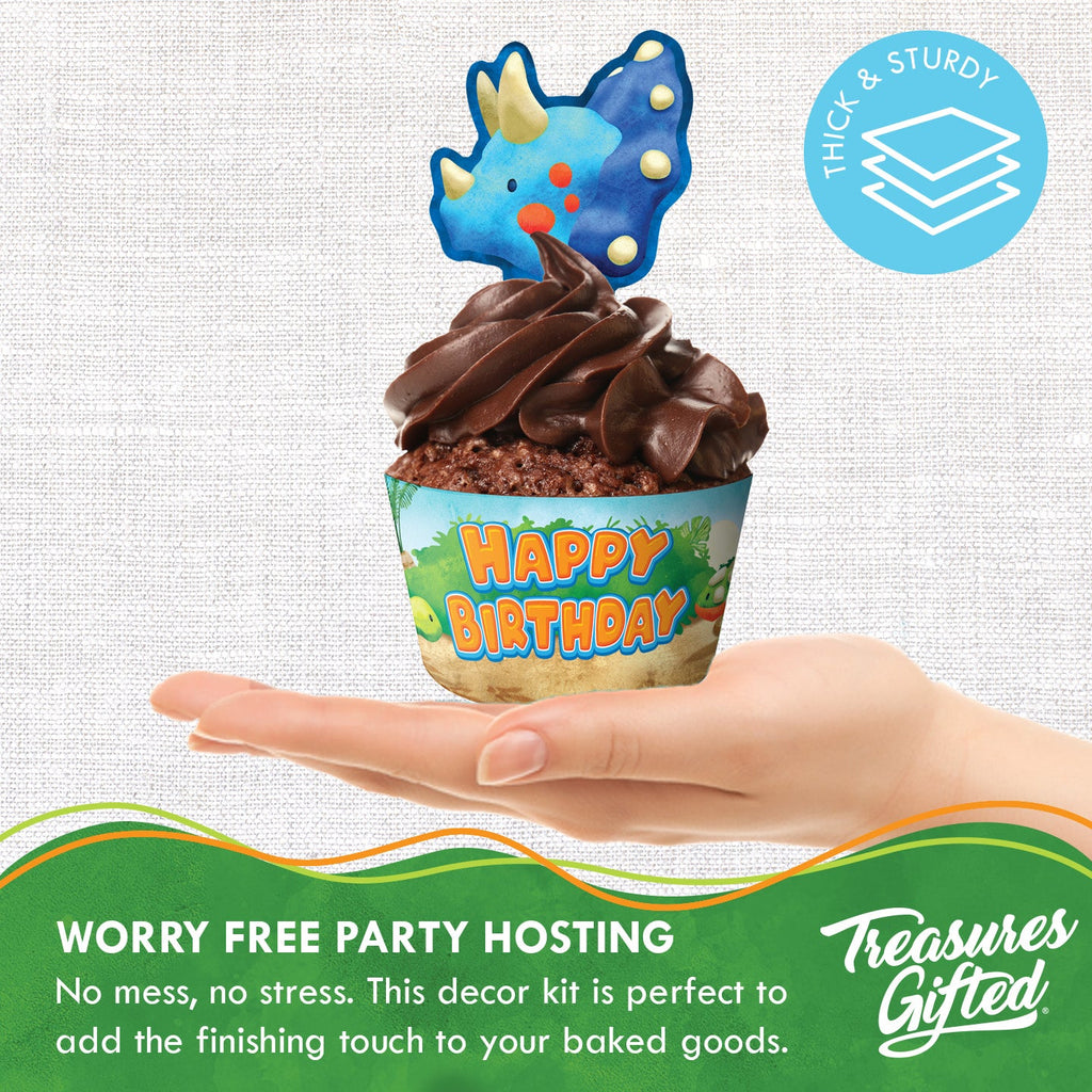Dinosaur Cupcake Toppers & Dinosaur Cupcake Wrappers