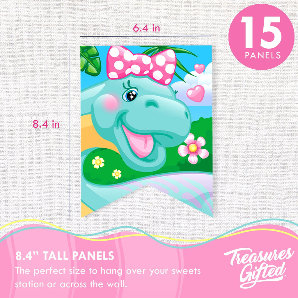 Girl Dinosaur Birthday Banner - Girl Dinosaur Party Supplies