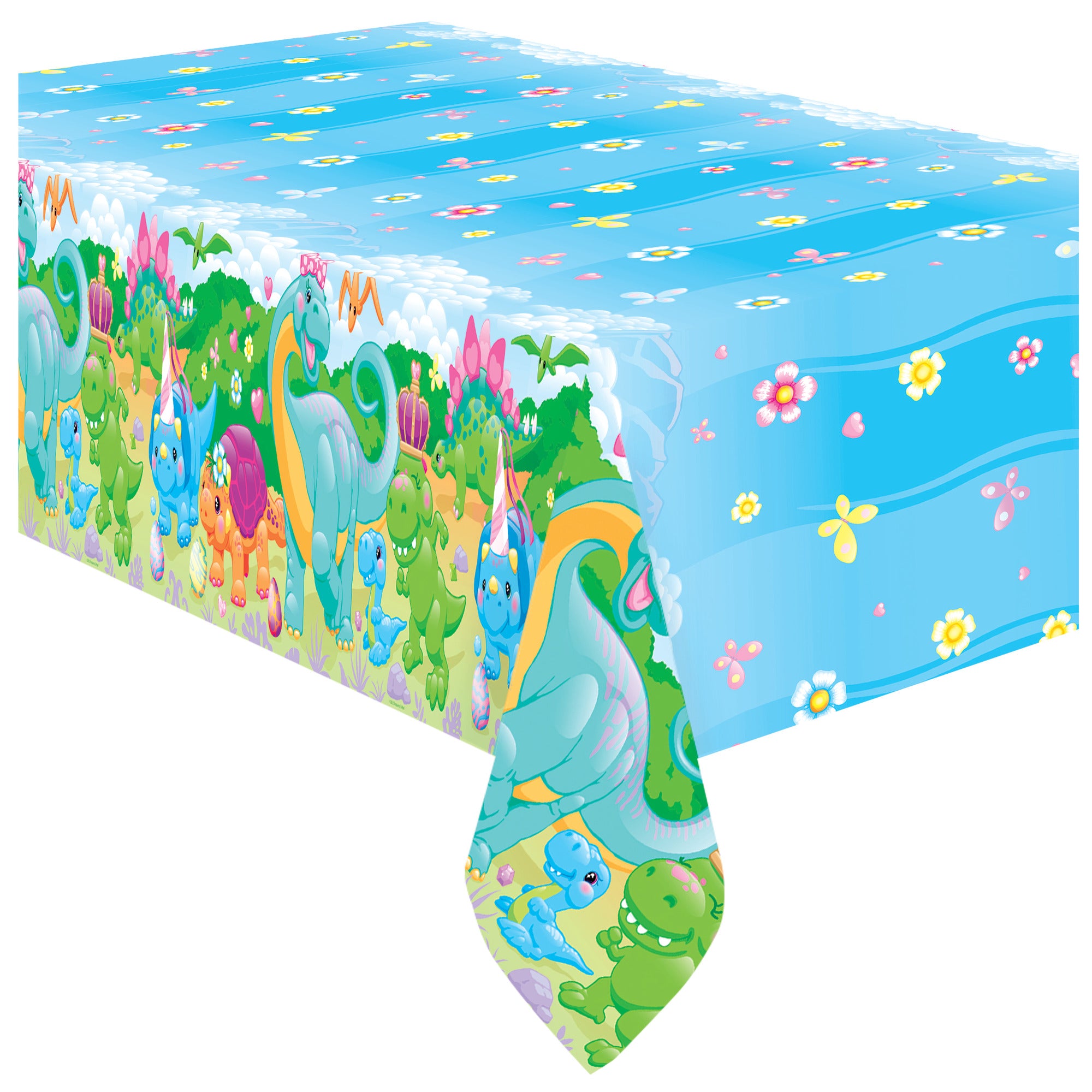 Girl Dinosaur Tablecloth - Girl Dinosaur Party Supplies