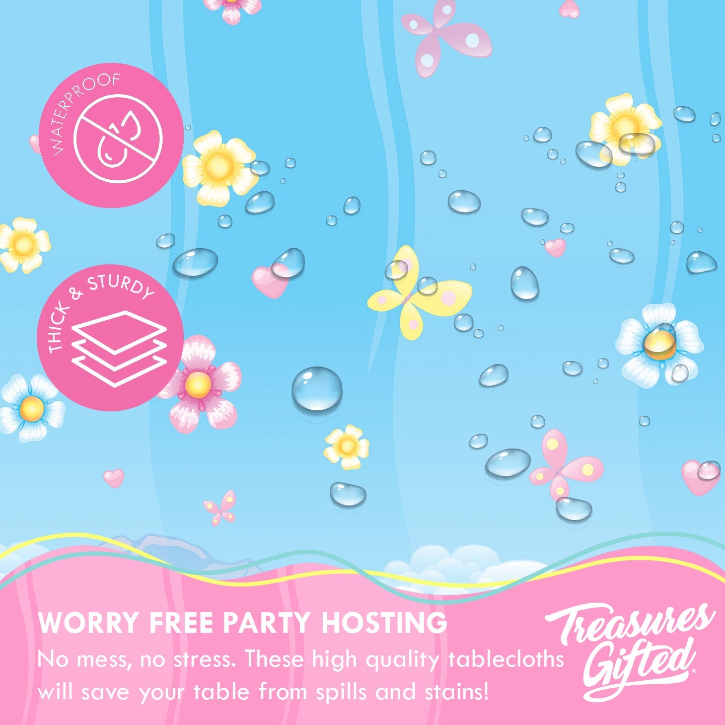 Girl Dinosaur Tablecloth - Girl Dinosaur Party Supplies