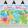 Girl Dinosaur Backdrop - Girl Dinosaur Party Supplies