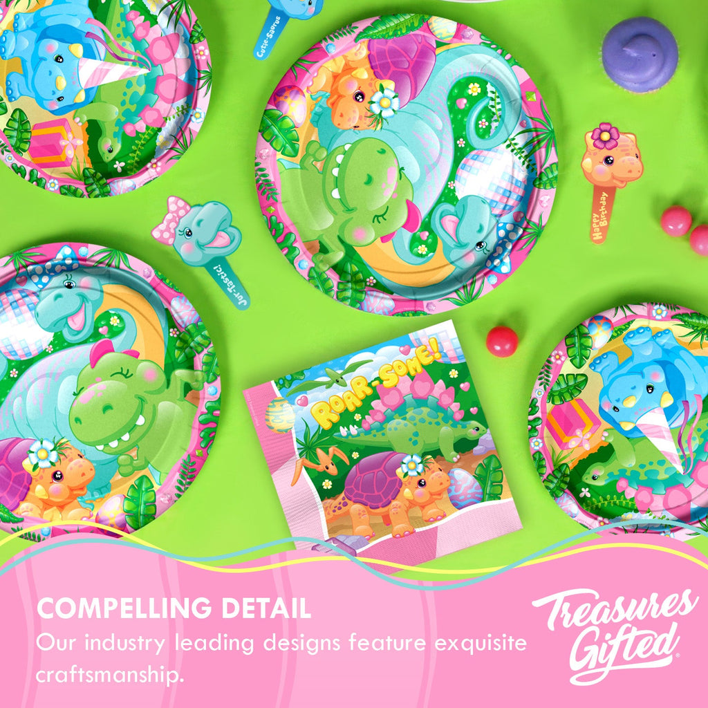 Girl Dinosaur Cups - Girl Dinosaur Party Supplies
