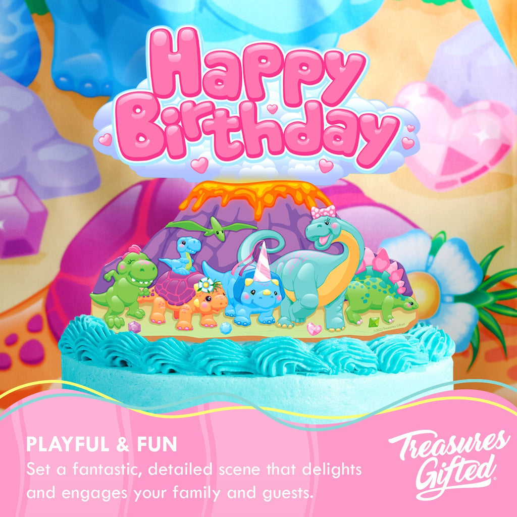 Girl Dinosaur Cake Topper - Girl Dinosaur Party Supplies