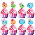 Girl Dinosaur Cupcake Toppers & Girl Dinosaur Cupcake Wrappers