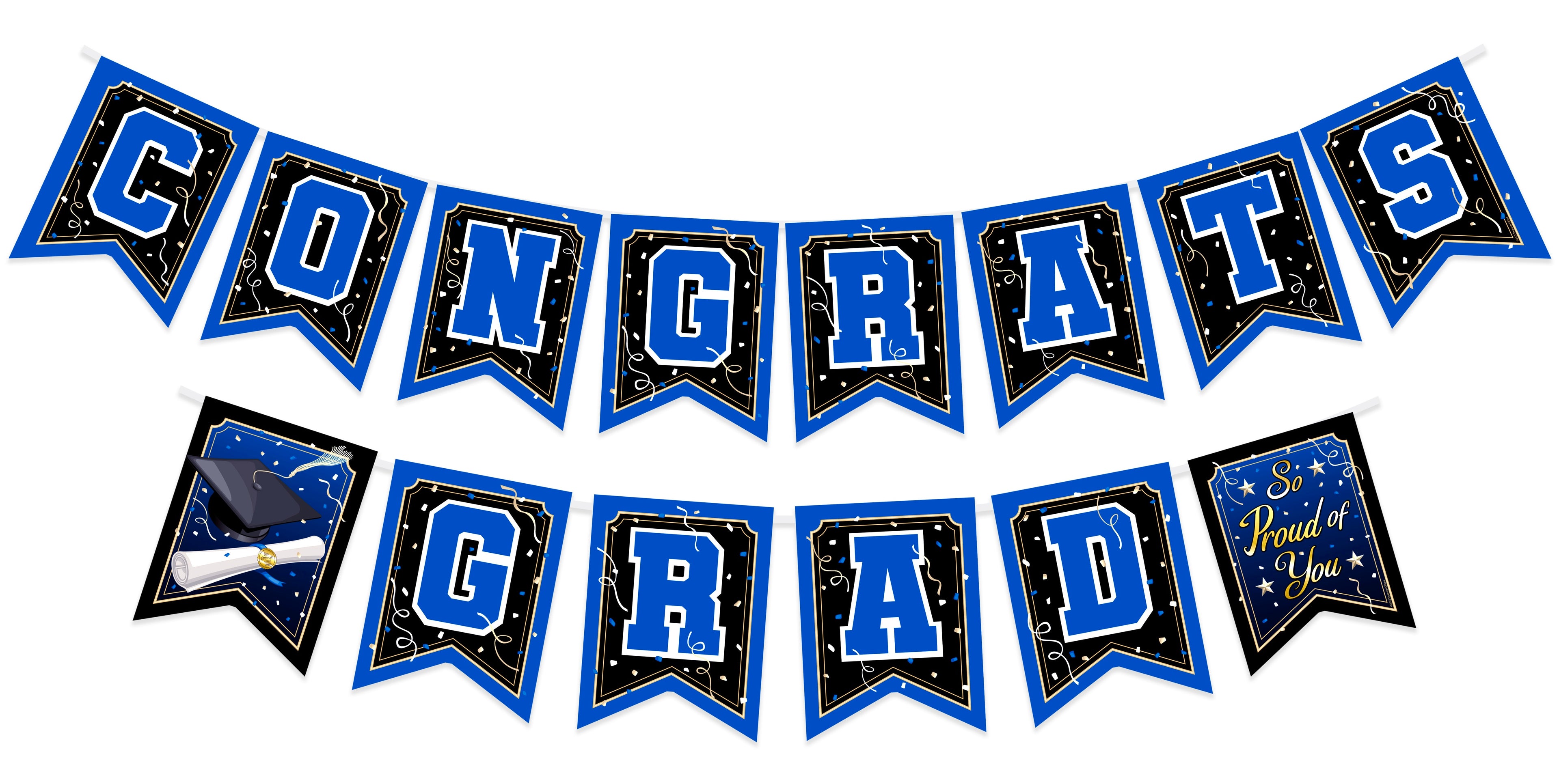 Blue Graduation Banner - Blue Graduation Party Decorations