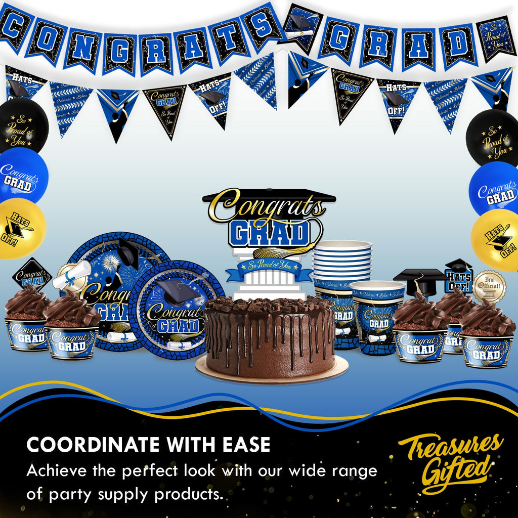 Blue Graduation Banner - Blue Graduation Party Decorations