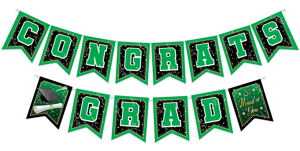 Green Graduation Banner - Green Graduation Party Decorations