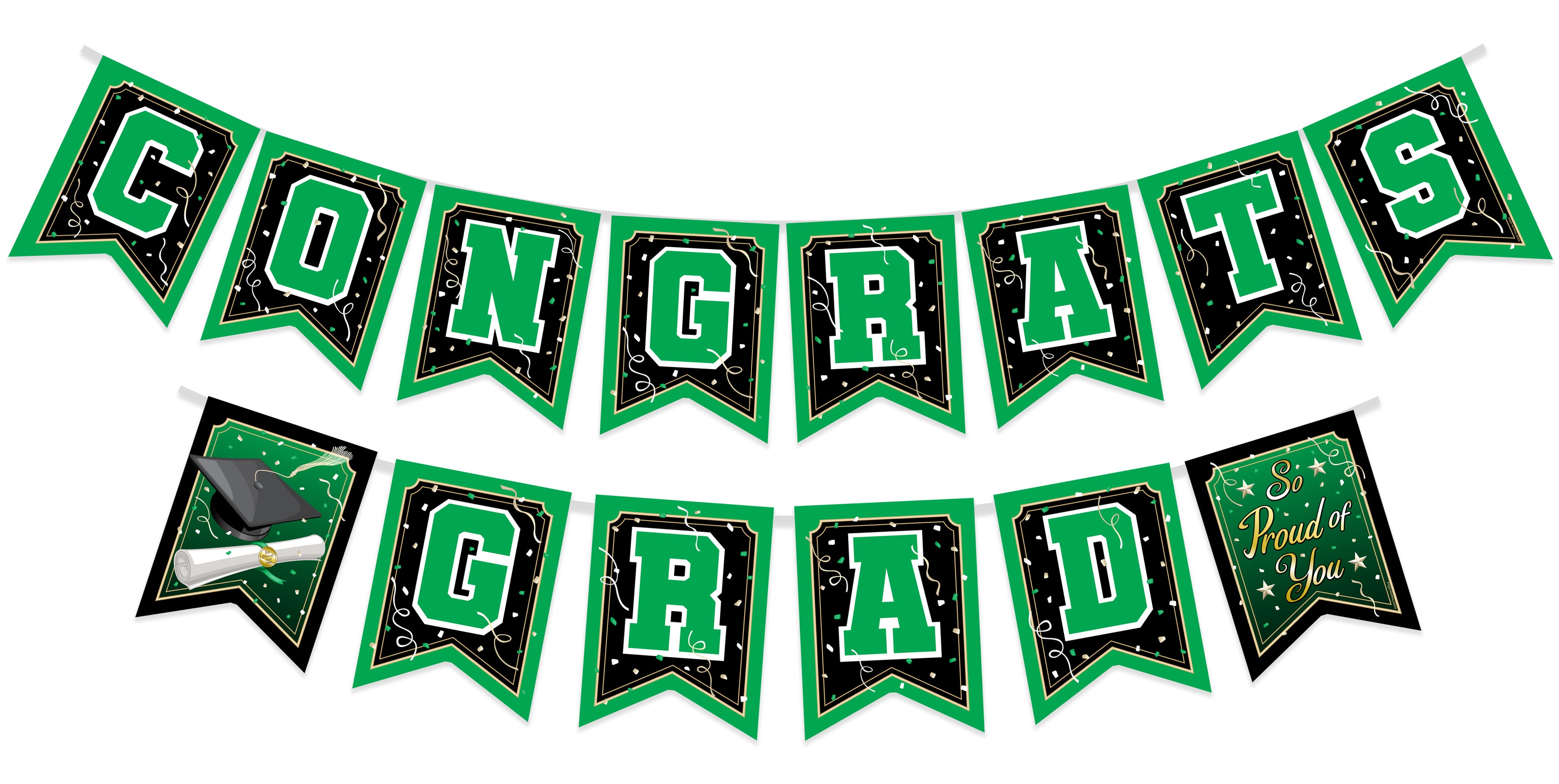 Green Graduation Banner - Green Graduation Party Decorations