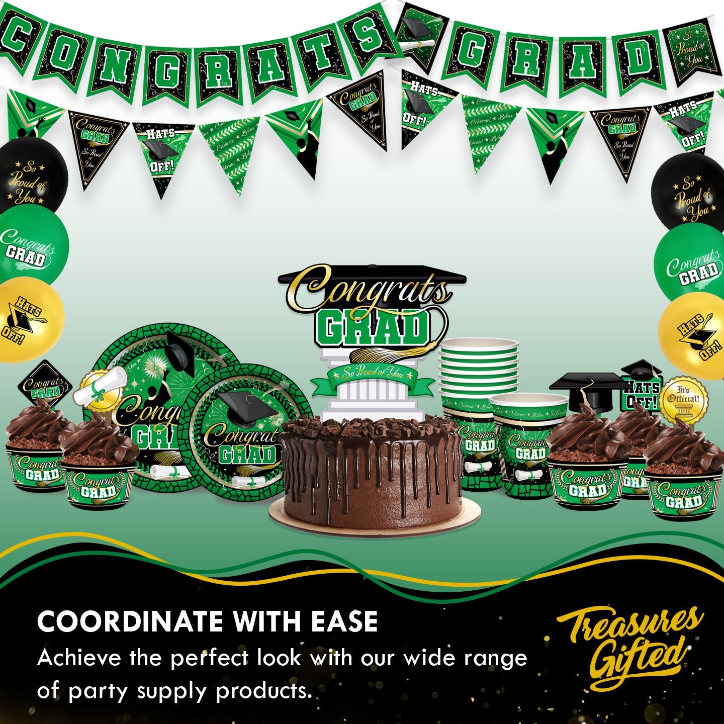 Green Graduation Banner - Green Graduation Party Decorations