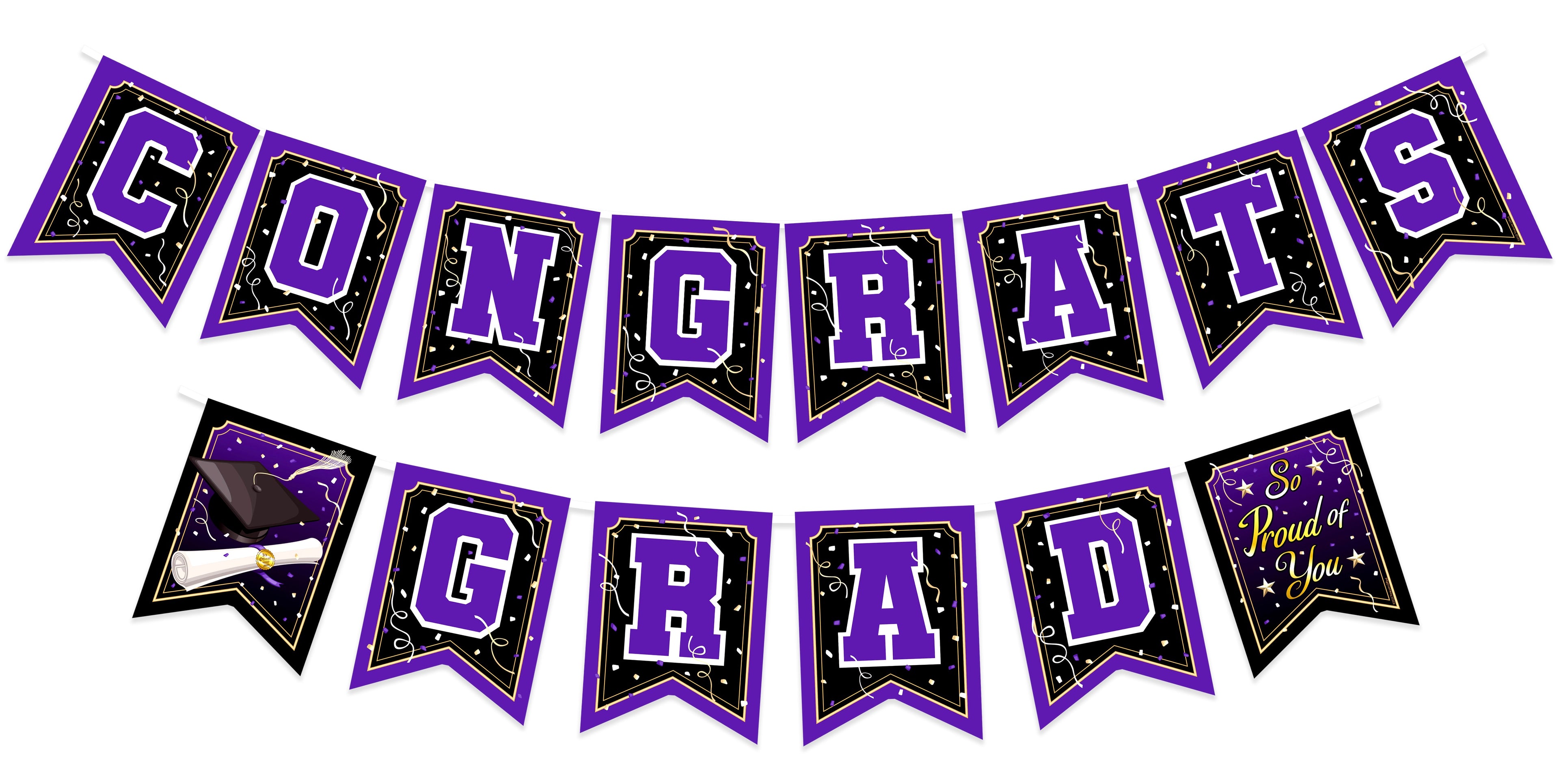 Purple Graduation Banner - Purple Graduation Party Decorations