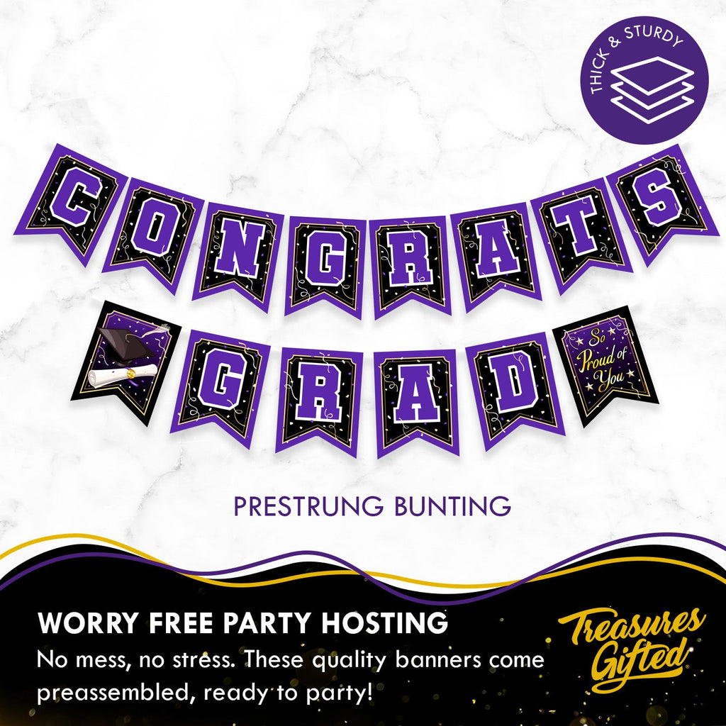 Purple Graduation Banner - Purple Graduation Party Decorations